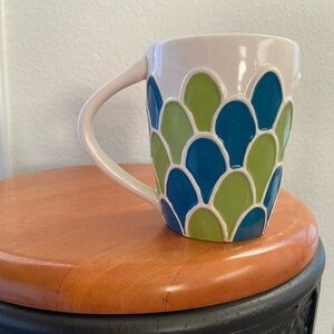 2009 hand painted starbucks mug scalloped